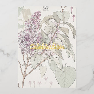 Carte d'invitation personnalisée Lilac Foil