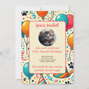 Carte d'invitation personnalisée pour animaux dome