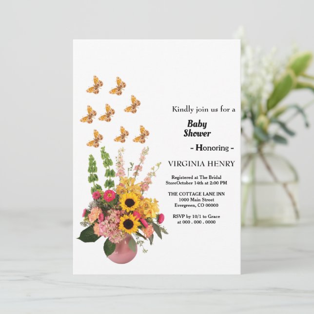 Carte d'invitation personnalisée pour Baby Shower  (Debout devant)