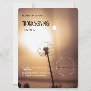 Carte d'invitation personnalisée pour Thanksgiving