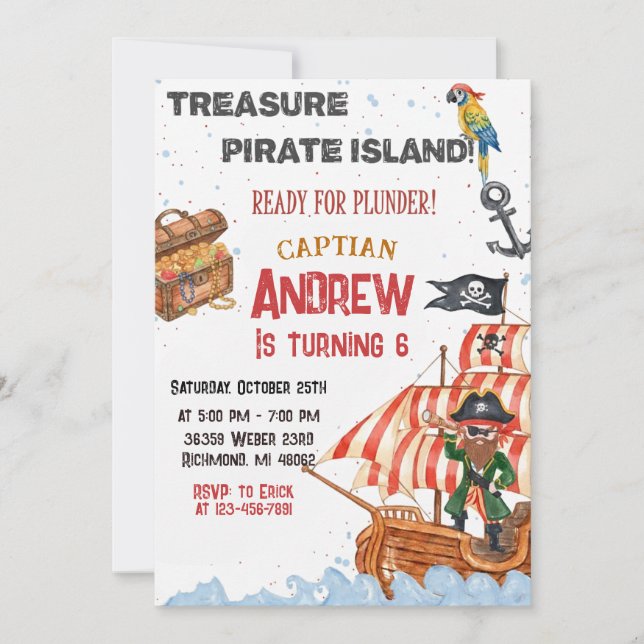 Carte d'invitation personnalisée pour une fête d'a (Devant)