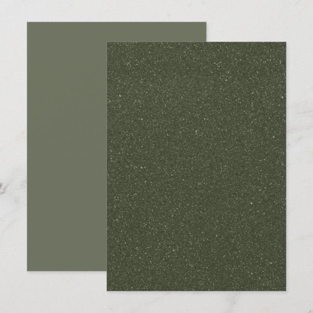 Carte d'invitation personnalisée Vert mousse (Devant / Derrière)