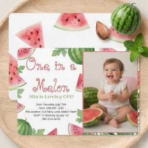 Carte d'invitation photo pour le 1er anniversaire