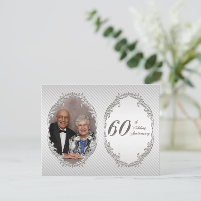 Carte d'invitation photo pour le 60e anniversaire  (Debout devant)