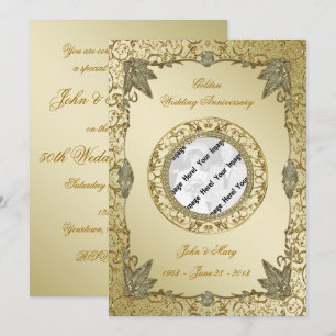 Carte d'invitation photo pour les 50 ans de mariag