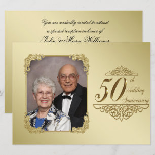 Carte d'invitation photo pour les 50 ans de mariag