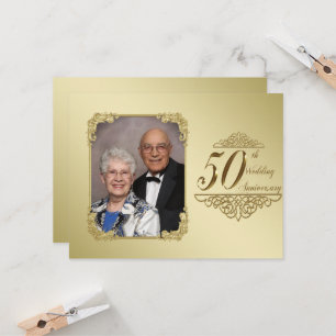 Carte d'invitation photo pour les 50 ans de mariag