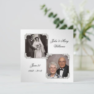 Carte d'invitation photo pour les 60 ans de mariag