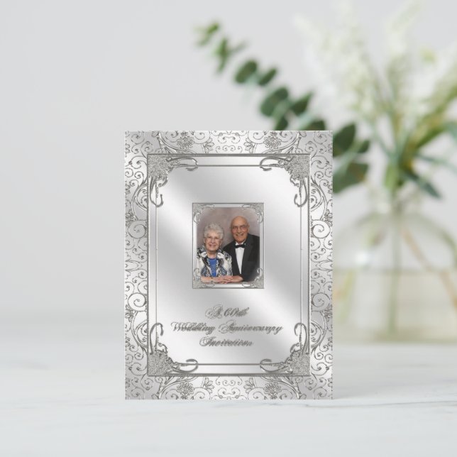 Carte d'invitation photo pour les 60 ans de mariag (Debout devant)