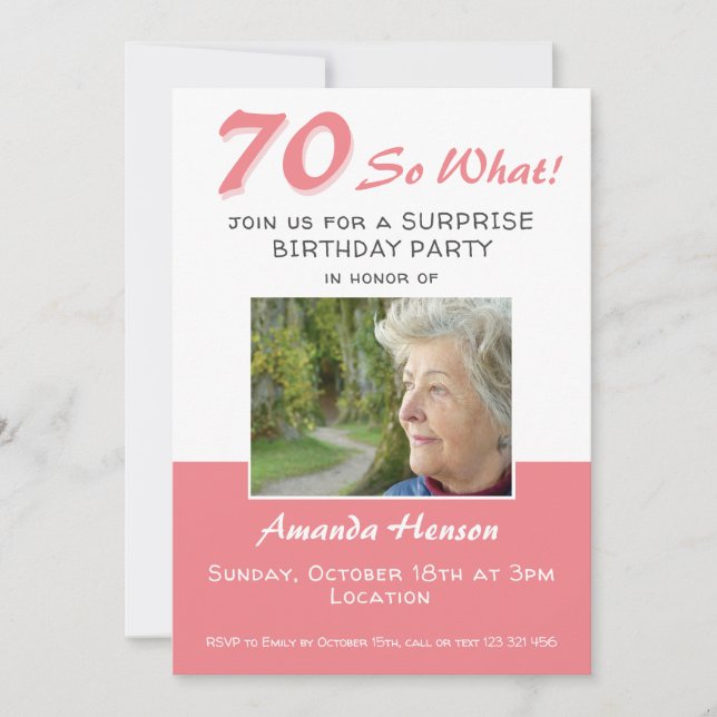 Carte d'invitation photo pour une fête d'anniversa (Devant)