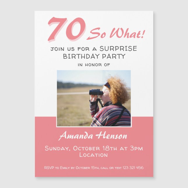 Carte d'invitation photo pour une fête d'anniversa (Devant)