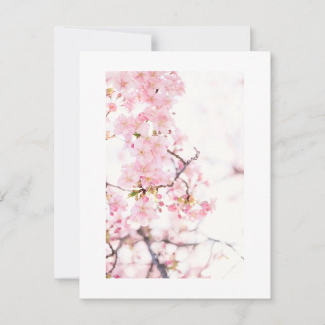 CARTE D'INVITATION PLAT : CHERRY BLOSSOM BRANCHE (Devant)