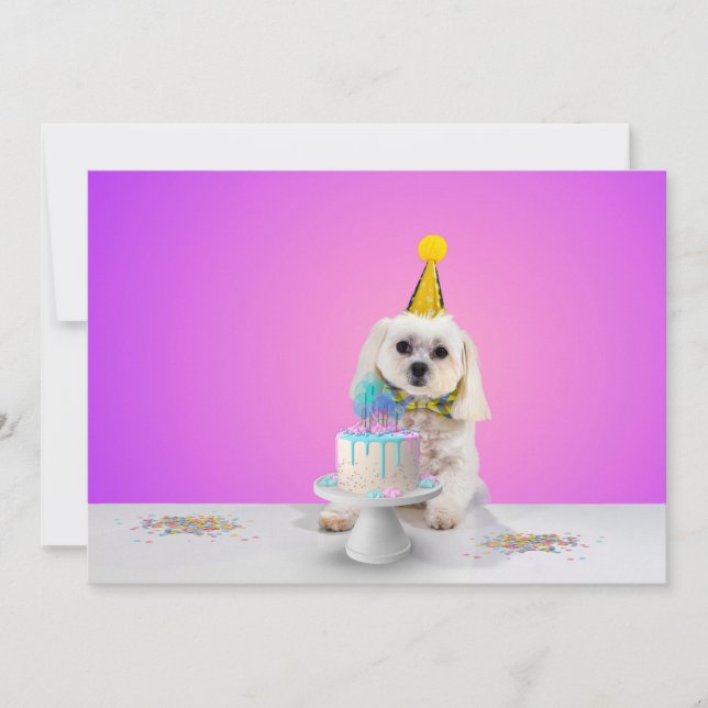 Carte d'invitation plate de fête personnalisable 5 (Devant)