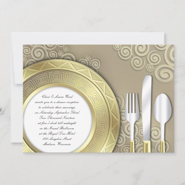 Carte d'invitation plate pour mariage (ou toute au (Devant)