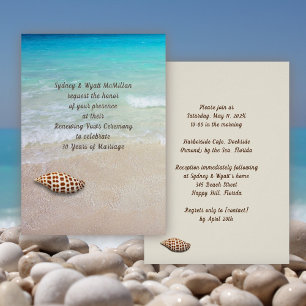 Carte d'invitation pliée pour cérémonie de plage