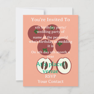 Carte d'invitation Pomme Velours