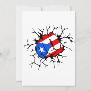 Carte d'invitation Porto Rico Flag
