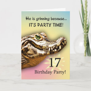 Carte d'invitation pour 17e anniversaire de fête