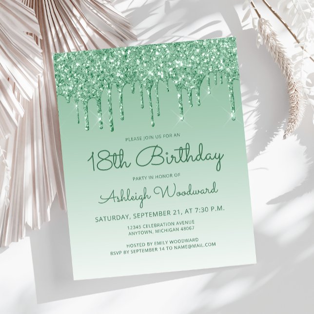 Carte d'invitation pour 18e anniversaire Budget Gl (Créateur téléchargé)