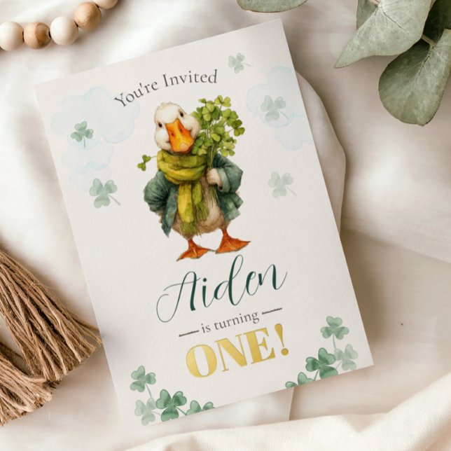 Carte d'invitation pour 1er anniversaire - St. Pat (Créateur téléchargé)