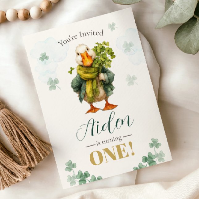 Carte d'invitation pour 1er anniversaire - St. Pat (Créateur téléchargé)