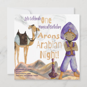 Carte d'invitation pour anniversaire de nuit arabe