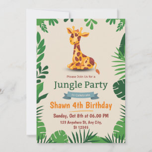 Carte d'invitation pour anniversaire simple et ver