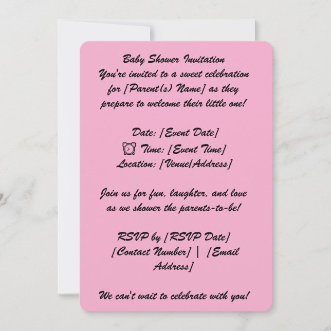 Carte d'invitation pour Baby Shower 13" * 18" (Devant)