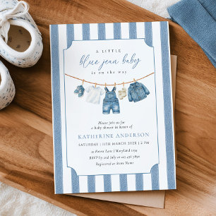 Carte d'invitation pour Baby Shower "Bébé Jean Ble