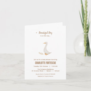 Carte d'invitation pour baby shower Canard