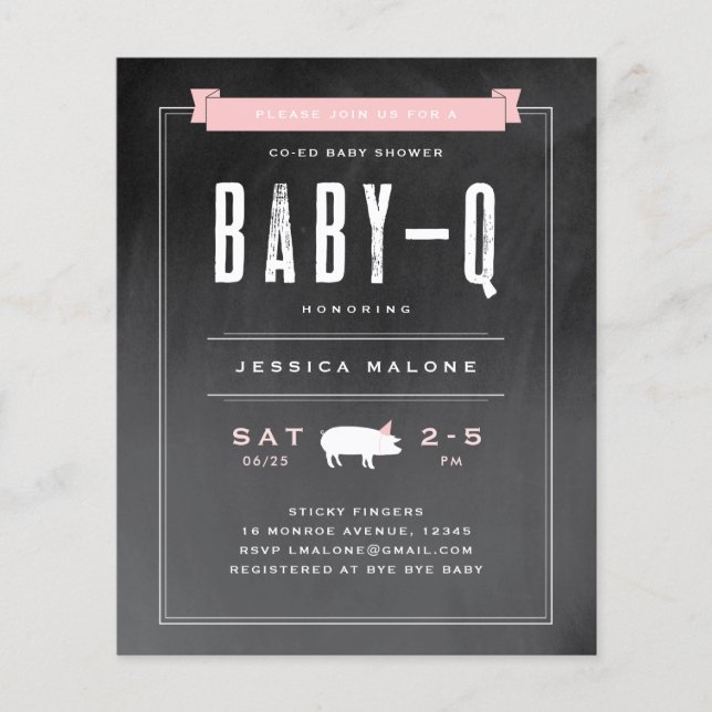 Carte d'invitation pour Baby Shower Co-ed BBQ Bébé (Devant)
