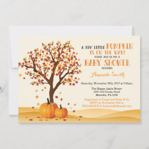 Carte d'invitation pour Baby Shower d'automne Arbr