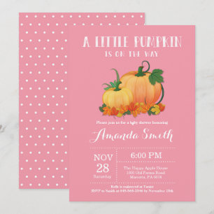 Carte d'invitation pour Baby Shower fille automne
