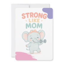 Carte d'invitation pour baby shower « Forte comme