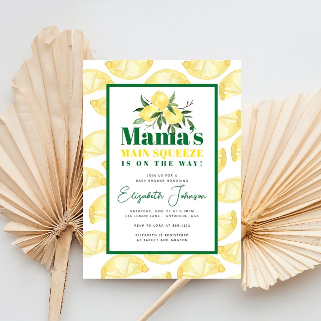 Carte d'invitation pour Baby Shower Lemon Mama's M (Créateur téléchargé)