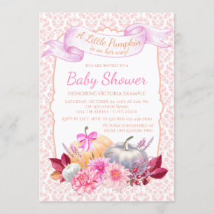 Carte d'invitation pour Baby Shower Little Pumpkin