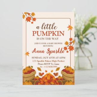 Carte d'invitation pour Baby Shower Petit Citrouil