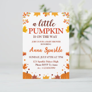 Carte d'invitation pour Baby Shower Petit Citrouil