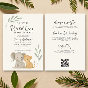 Carte d'invitation pour Baby Shower Safari Wild On