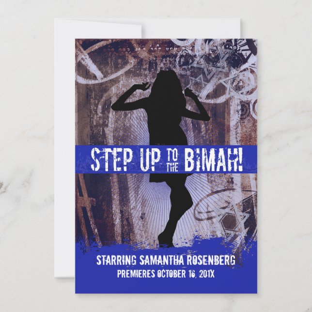 Carte d'invitation pour Bat Mitzvah Dance Party en (Devant)