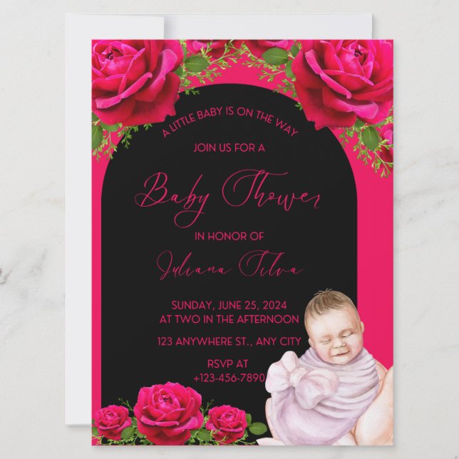 Carte d'invitation pour bébé douche (Devant)