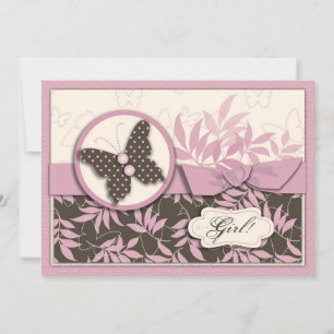 Carte d'invitation pour bébés Papillon