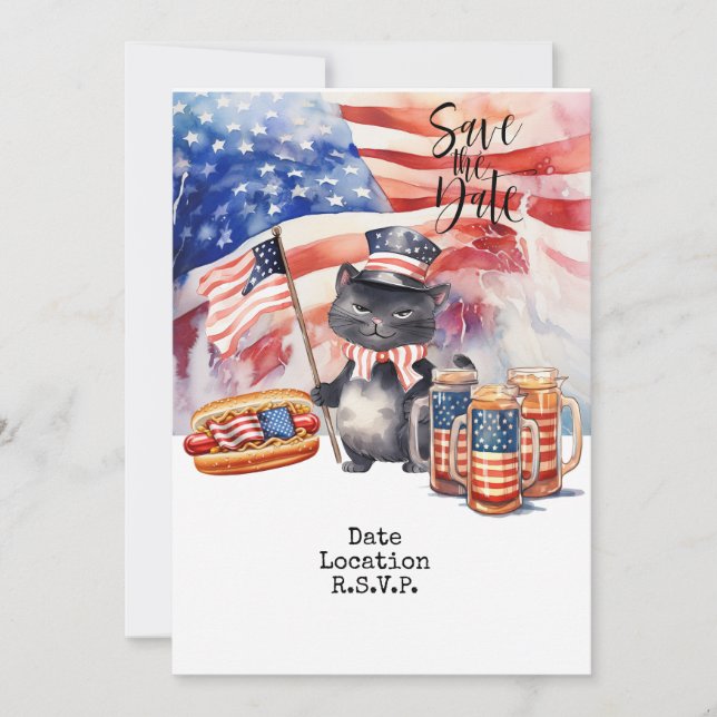 Carte d'invitation pour chat du 14 juillet, réserv (Devant)
