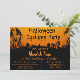 Carte d'invitation pour costume d'Halloween adulte