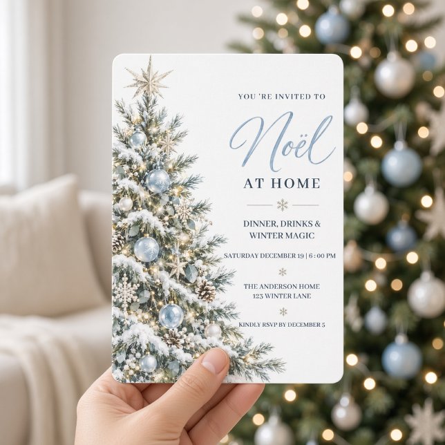 Carte d'invitation pour dîner de Noël au thème d'a (Créateur téléchargé)