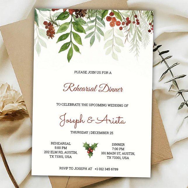 Carte d'invitation pour dîner de répétition à moti (Créateur téléchargé)
