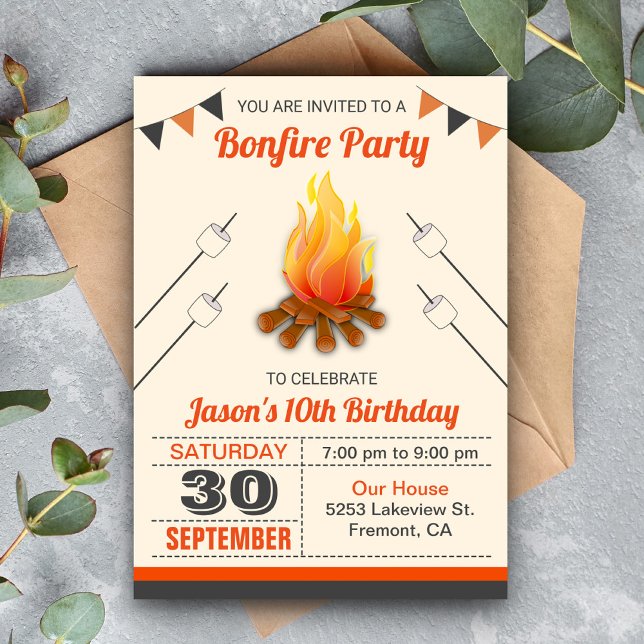 Carte d'invitation pour fête d'anniversaire avec f (Créateur téléchargé)