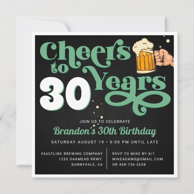 Carte d'invitation pour fête d'anniversaire jubilé (Devant)