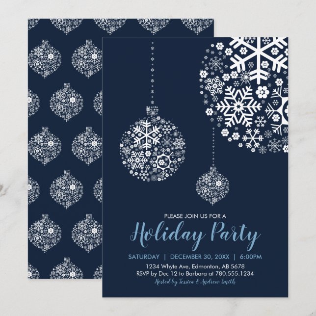 Carte d'invitation pour fête de Noël / vacances (Devant / Derrière)