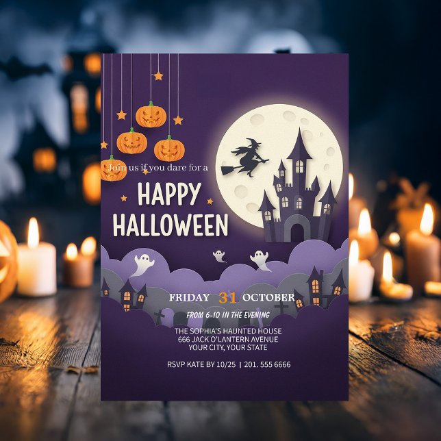 Carte d'invitation pour Halloween du cimetière Lun (Créateur téléchargé)